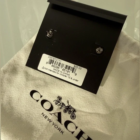 Coach Pave Gold Heart Stud Earrings - Picture 4 of 4